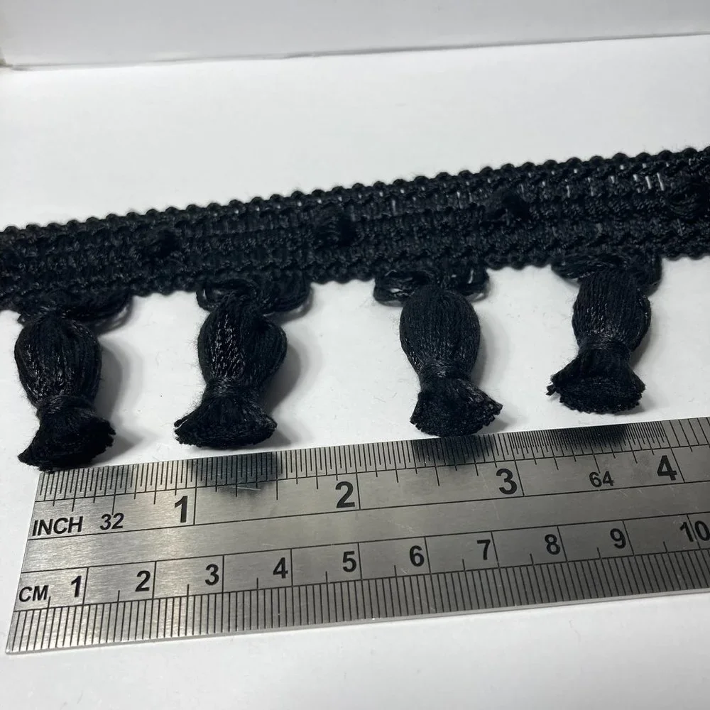 Black Tassel Fringe Trim 2 1/4